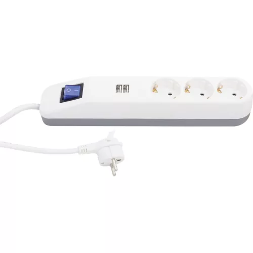 Asztali elosztó "ICE" 3-as kapcsolós + 2USB bl 1,4m  0014348103