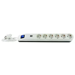   Asztali elosztó "ICE" 6-os kapcsolós + 2USB bl 1,4m 3x1.5 0014648103