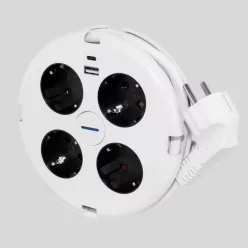   Asztali elosztó "PowerDisc" 4-es kapcsolós, 1.4m, 2db USB-vel 0015428109