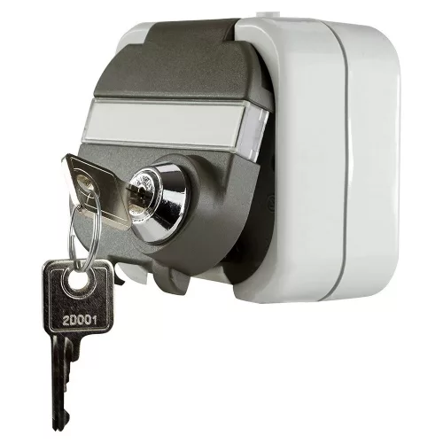 AQUA IP44 kulcsos csapfedeles alj  fk, szürke 2 kulccsal 0510224555