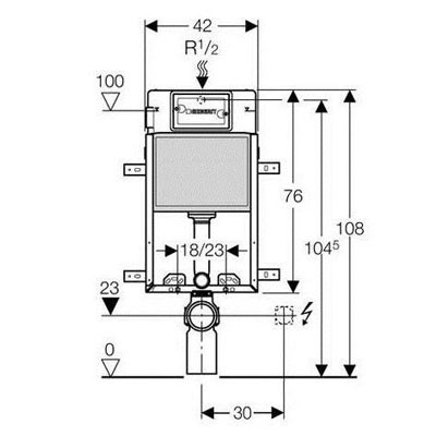 Geberit KOMBIFIX Basic beépíthető WC tartály tégla falhoz (110.100.00.1)