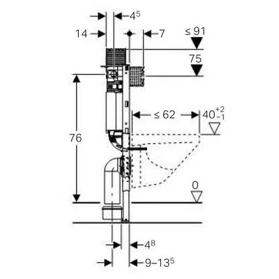Geberit Duofix szerelőelem fali WC részére 82 cm GE-111.003.00.1