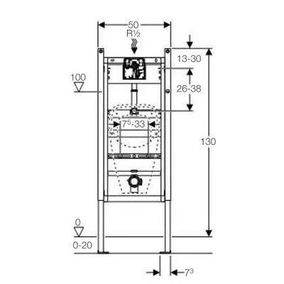 Geberit Duofix Basic vizelde szerelőelem univerzális 130 cm GE-111.665.00.5