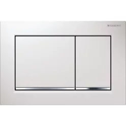 Geberit Omega 30 műanyag nyomólap fehér króm kombináció GE-115.080.KJ.1 rajza