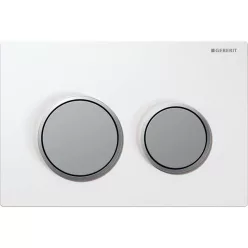 Geberit Omega 20 műanyag nyomólap fekete króm kombináció GE-115.085.KM.1 rajza