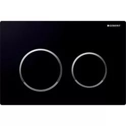 Geberit Omega 20 műanyag nyomólap fekete króm kombináció GE-115.085.KM.1 rajza