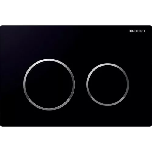 Geberit Omega 20 műanyag nyomólap fekete króm kombináció GE-115.085.KM.1 rajza