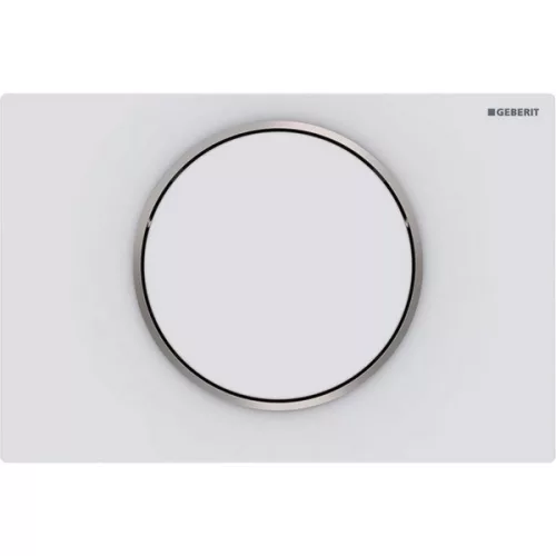 Geberit SIGMA 10 műanyag nyomólap fehér matt króm kombináció GE-115.758.KL.5 rajza