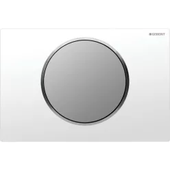 Geberit SIGMA 10 műanyag nyomólap fehér matt króm kombináció GE-115.758.KL.5 rajza