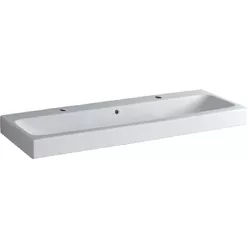 Geberit iCon beépíthető mosdó 120x48.5 cm két csaplyukkal túlfolyóval 124020000 rajza