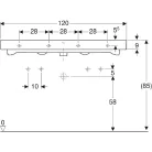 Geberit iCon beépíthető mosdó 120x48.5 cm két csaplyukkal túlfolyóval 124020000