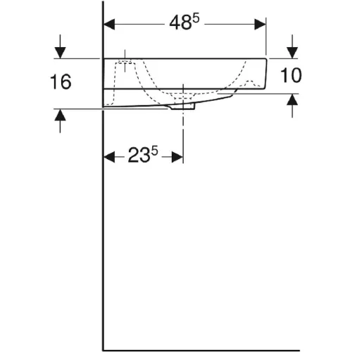 Geberit iCon beépíthető mosdó 120x48.5 cm két csaplyukkal túlfolyóval 124020000