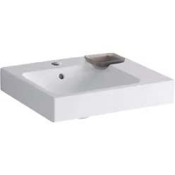Geberit iCon beépíthető mosdó 50x48.5 cm csaplyukkal dekortál jobbra 124050000 rajza