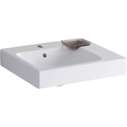 Geberit iCon beépíthető mosdó 50x48.5 cm csaplyukkal dekortál jobbra 124050000 rajza