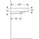 Geberit iCon beépíthető mosdó 50x48.5 cm csaplyukkal dekortál jobbra 124050000