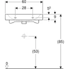 Geberit Icon 60x48,5 cm beépíthető mosdó csaplyuk nélkül 124061000