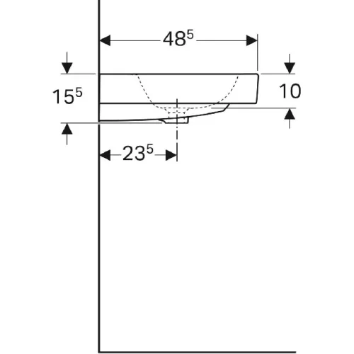 Geberit Icon 60x48,5 cm mosdó csaplyukkal túlfolyó nélkül 124062000