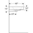 Geberit Icon 60x48,5 cm mosdó csaplyuk nélkül túlfolyóval 124063000