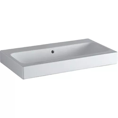 Geberit Icon 75x48,5 cm mosdó csaplyuk nélkül túlfolyóval 124078000 rajza