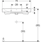 Geberit Icon 75x48,5 cm mosdó csaplyuk nélkül túlfolyóval 124078000