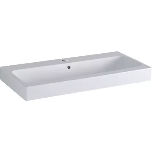 Geberit Icon 90x48,5 cm mosdó csaplyukkal túlfolyóval 124090000 rajza