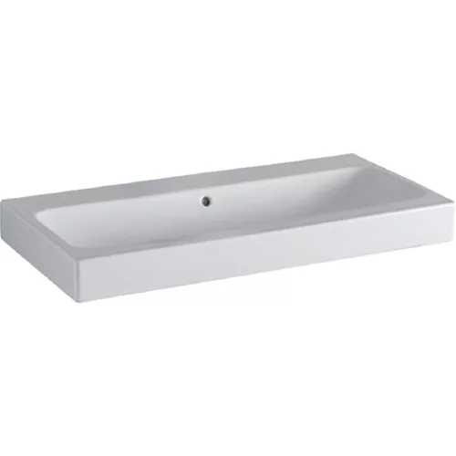 Geberit Icon 90x48,5 cm mosdó csaplyuk nélkül túlfolyóval 124093000 rajza