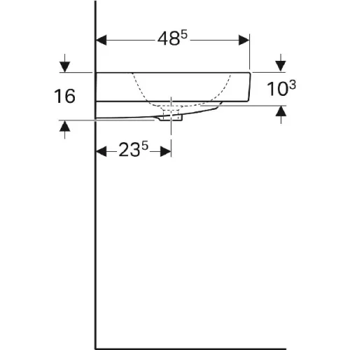 Geberit Icon 90x48,5 cm mosdó csaplyuk nélkül túlfolyóval 124093000