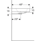 Geberit iCon beépíthető dupla mosdó 120x48.5 cm csaplyukkal túlfolyóval 124120000