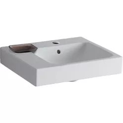 Geberit iCon beépíthető mosdó 50x48.5 cm csaplyukkal dekortál balra 124150000 rajza