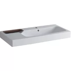 Geberit iCon beépíthető mosdó 90x48.5 cm csaplyukkal dekortál balra 124195000 rajza