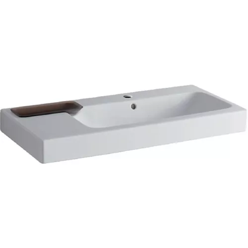 Geberit iCon beépíthető mosdó 90x48.5 cm csaplyukkal dekortál balra 124195000 rajza