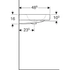 Geberit iCon beépíthető mosdó 90x48.5 cm csaplyukkal dekortál balra 124195000