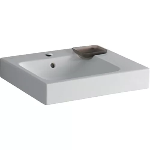 Geberit iCon pultra ültethető mosdó 50x48.5 cm csaplyukkal dekortál jobbra GE-124550000 rajza
