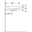Geberit iCon pultra ültethető mosdó 75x48.5 cm csaplyukkal túlfolyóval GE-124575000