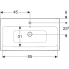 Geberit iCon pultra ültethető mosdó 90x48.5 cm csaplyukkal túlfolyóval GE-124590000