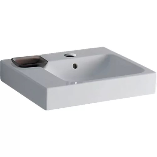 Geberit iCon pultra ültethető mosdó 50x48.5 cm csaplyukkal dekortál balra GE-124650000 rajza