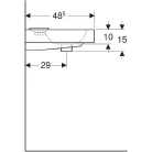 Geberit iCon pultra ültethető mosdó 50x48.5 cm csaplyukkal dekortál balra GE-124650000