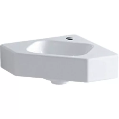 Geberit iCon sarok kézmosó 46x33cm csaplyukkal túlfolyó nélkül GE-124729000 rajza