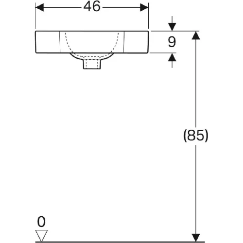 Geberit iCon sarok kézmosó 46x33cm csaplyukkal túlfolyó nélkül GE-124729000