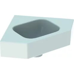 Geberit iCon sarok kézmosó 46x33cm csaplyuk nélkül túlfolyó nélkül GE-124730000 rajza