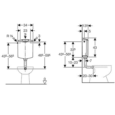 Geberit AP116 Plus WC tartály bedobó nyílással GE-136.444.11.1