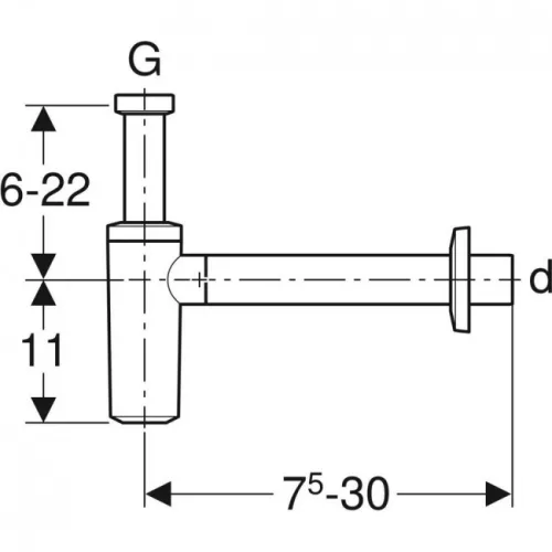 Geberit búraszifon 40 mm króm G 1 1/4 GE-151.035.21.1