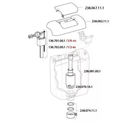 Geberit  AP113 WC tartályhoz öblítőszelep (238.081.00.1)