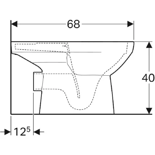 Geberit Selnova Square monoblokkos WC csésze hátsó kifolyású perem nélküli GE-500.152.01.1