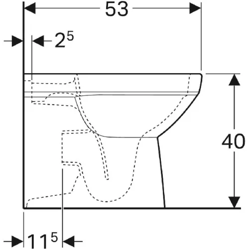 Geberit Selnova Square WC hátsó és alsó kifolyású perem nélküli GE-500.153.01.1