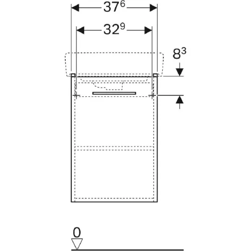 Geberit Selnova Square egy ajtós alsószekrény kézmosóhoz 37,6 cm GE-500.176.01.1