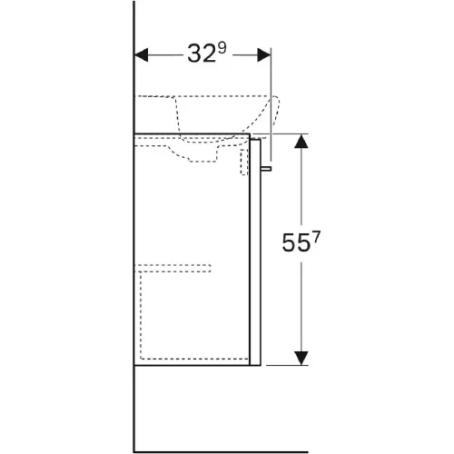 Geberit Selnova Square egy ajtós alsószekrény kézmosóhoz 37,6 cm GE-500.176.01.1