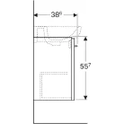 Geberit Selnova Square egy ajtós alsó szekrény kézmosóhoz 41,8 cm GE-500.177.01.1