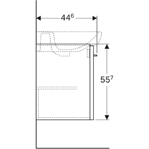 Geberit Selnova Square egy ajtós alsó szekrény mosdóhoz 54,4 cm GE-500.180.01.1