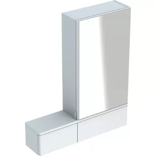 Geberit Selnova Square tükrös szekrény három ajtóval fehér 70,8 cm jobbos GE-500.186.01.1 rajza